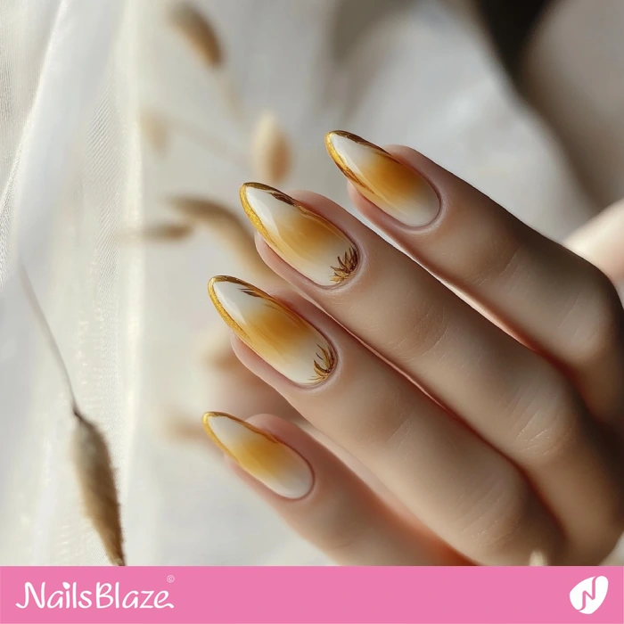 Yellow Fall Wedding Nails Design | Fall Nails - NB5698