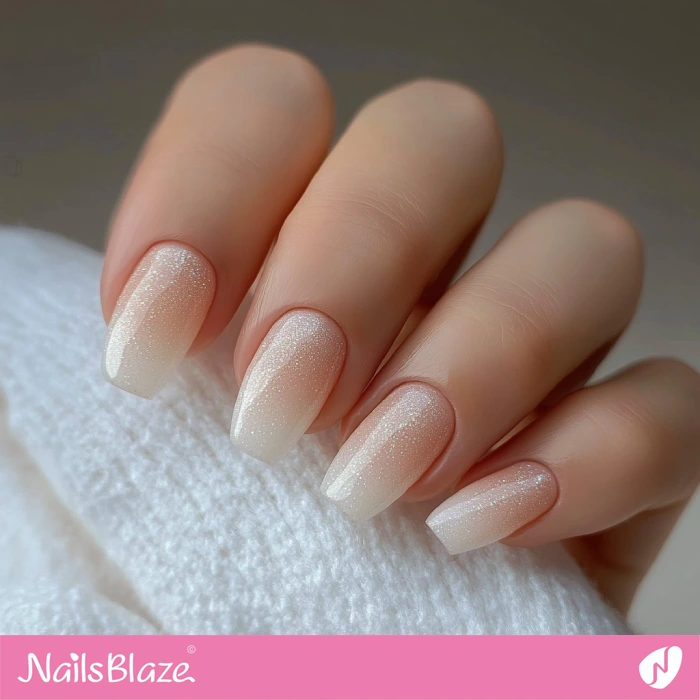 Simple Shimmer White Nails for Fall Wedding | Fall Nails - NB5679