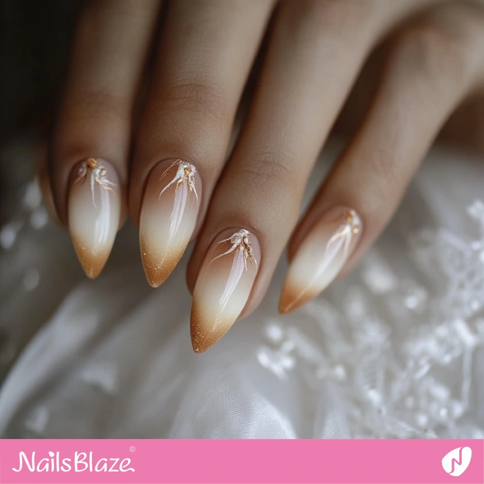 Fall Wedding Nails Design with Ochre Tips | Fall Nails - NB5680