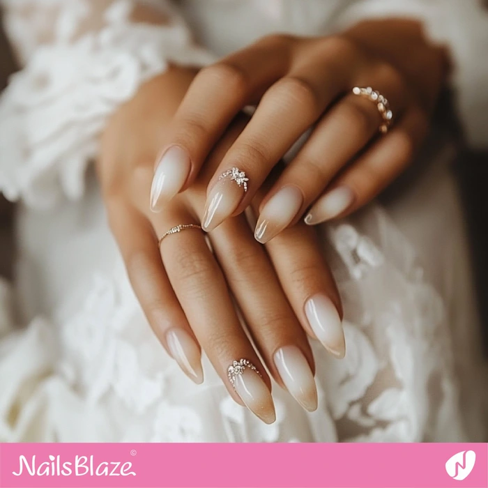 Fall Wedding Ballerina Champagne Nails | Fall Nails - NB5690