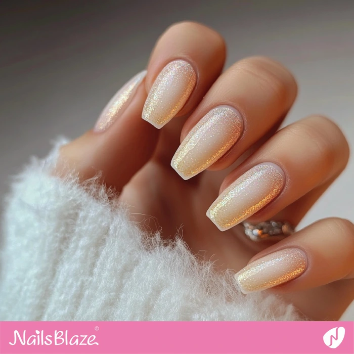 Simple Ochre Glitter Fall Wedding Nails | Fall Nails - NB5700