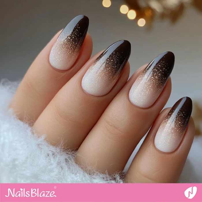 Fall Wedding Dark Chocolate Ombre French Nails | Fall Nails - NB5671