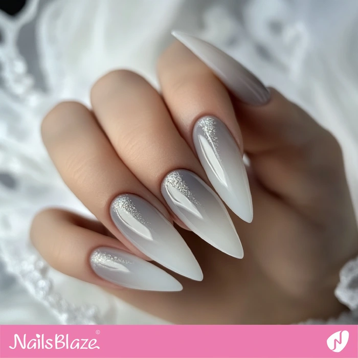 Fall Wedding Russian Almond Pebble Gray Nails Design | Fall Nails - NB5681