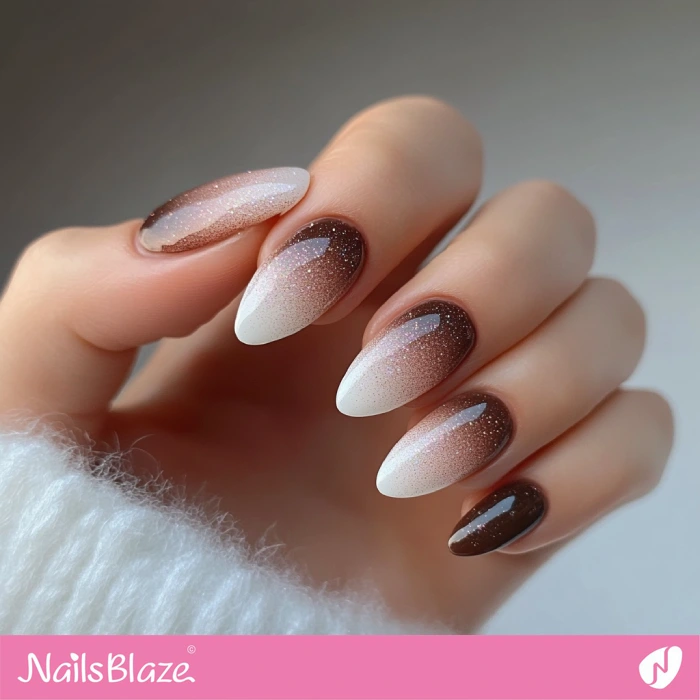 Fall Wedding Brown Ombre Nails Design | Fall Nails - NB5691