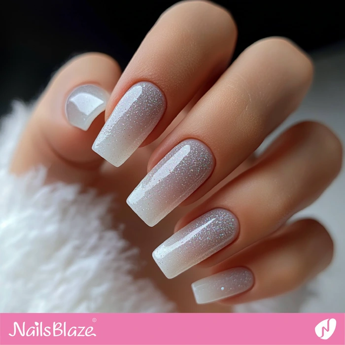 Simple Gray Nails with Glitter for Fall Wedding | Fall Nails - NB5701