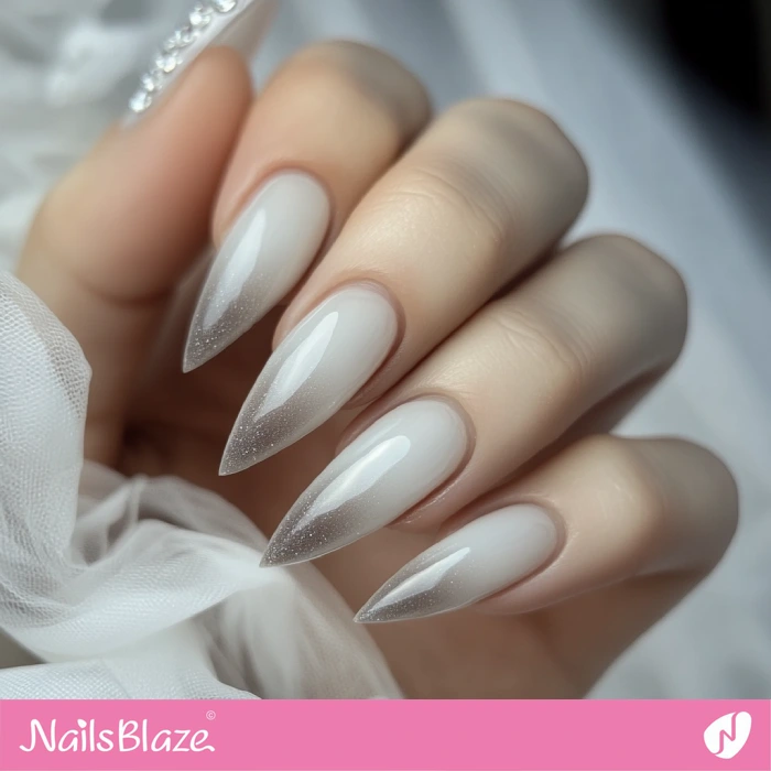 Pebble Gray Stiletto Nails for Fall Wedding | Fall Nails - NB5662