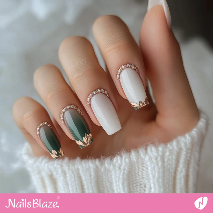 Green Fall Wedding Nails Design | Fall Nails - NB5587