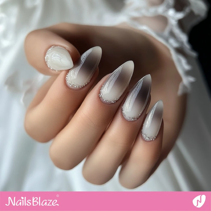 Glossy Ombre Nails Design for Fall Wedding | Fall Nails - NB5608