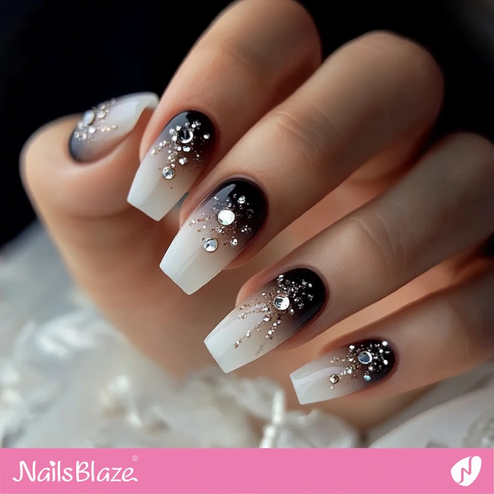 Embellished Ombre Nails for Fall Wedding | Fall Nails - NB5589