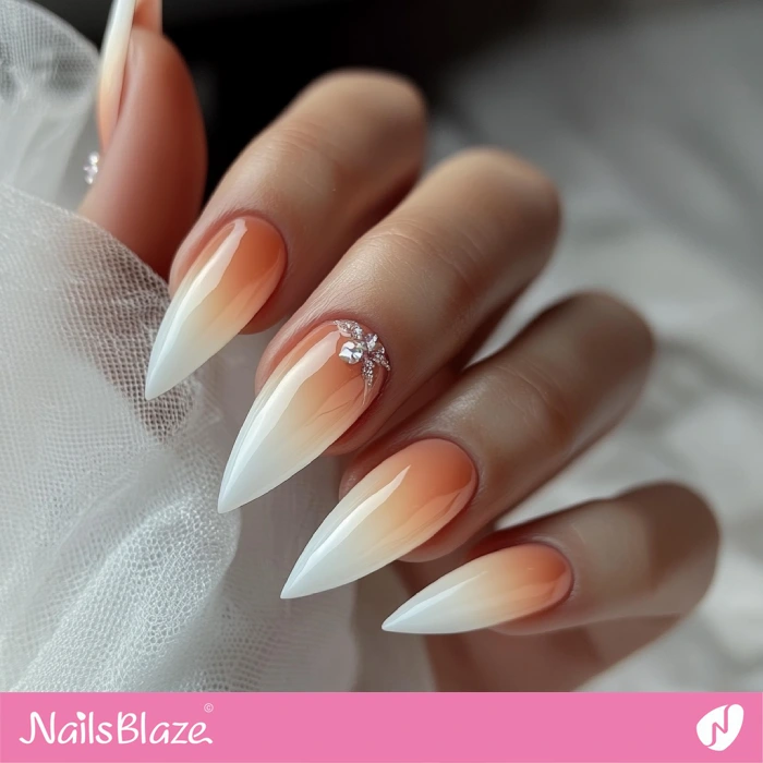 Elegant Orange Ombre Nails for Fall Wedding | Fall Nails - NB5610