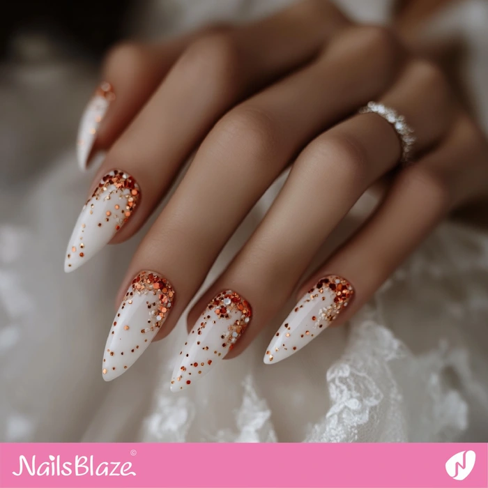 Fall Wedding Confetti Nail Design | Fall Nails - NB5601