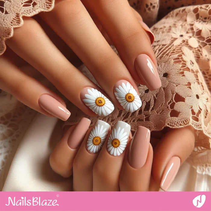 Daisy Flowers for Neutral Nails | Floral Nails - NB4172