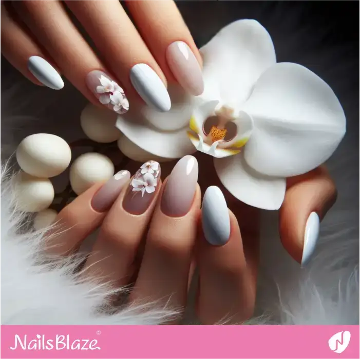 Wedding Orchids Nail Design | Flower Nails - NB3922