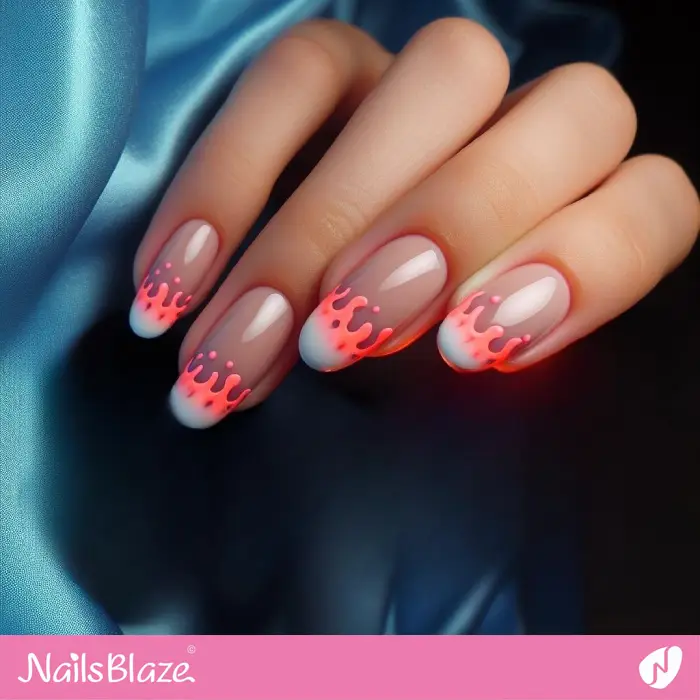 French Nails Flame Design | French Manicure - NB3343