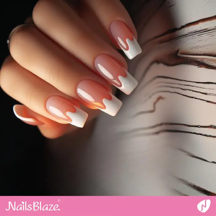 French Swirl Design Nails | French Manicure - NB3344