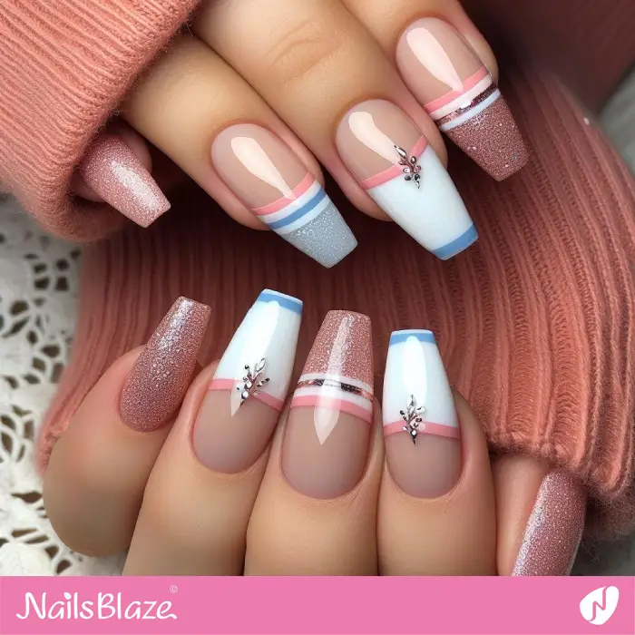Pink and White French Tips | French Manicure - NB3325