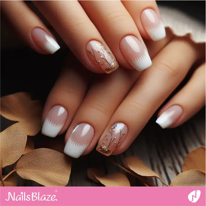 Seamless Zig Zag French Nails Design | French Manicure - NB3352