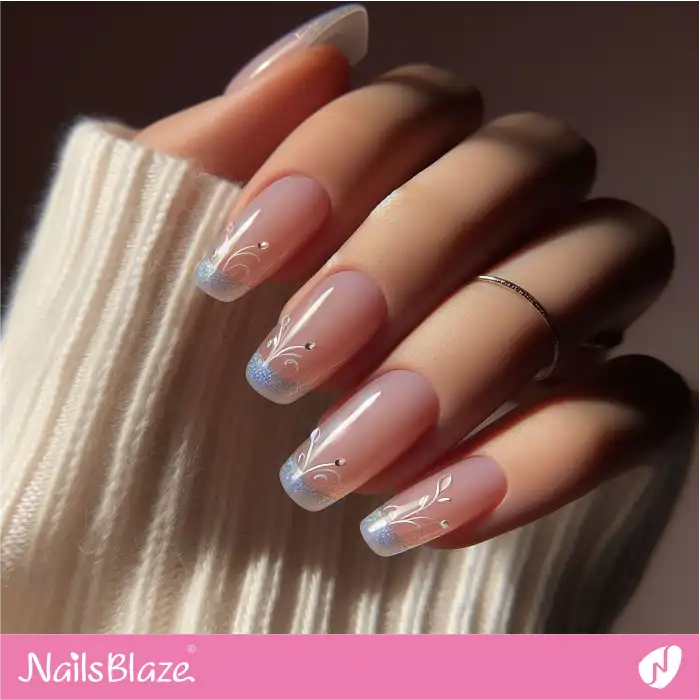 Minimal Filigree Design French Nails | French Manicure - NB3358