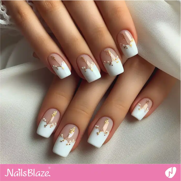 Square White French Nails | French Manicure - NB3360