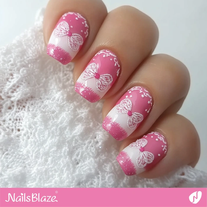 Cute Pink French Manicure Design | French Nails - NB5550