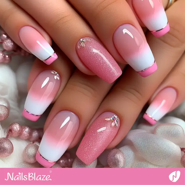 Ombre French Pink Nails | French Manicure - NB3331