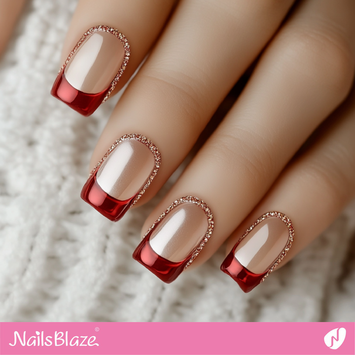 Luxury French Manicure | Red Tip Nails- NB7628