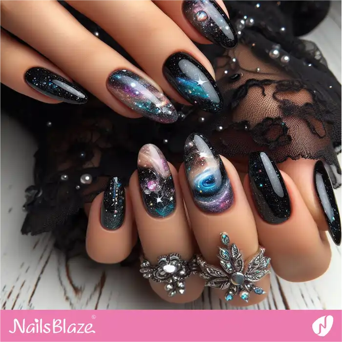 Magical Galaxy Nail Art Design | Celestial Nails - NB4278