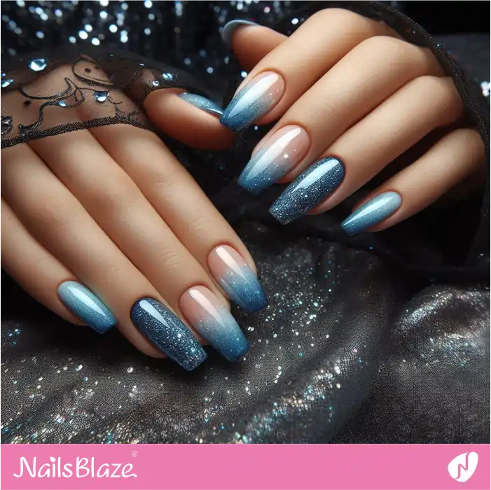 Ombre Blue Galaxy Nails Design | Celestial Nails - NB4284