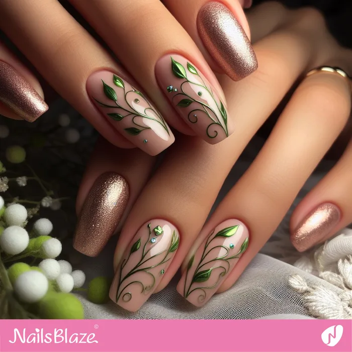 Ivy-inspired Nails Design | Spring Nails - NB4188