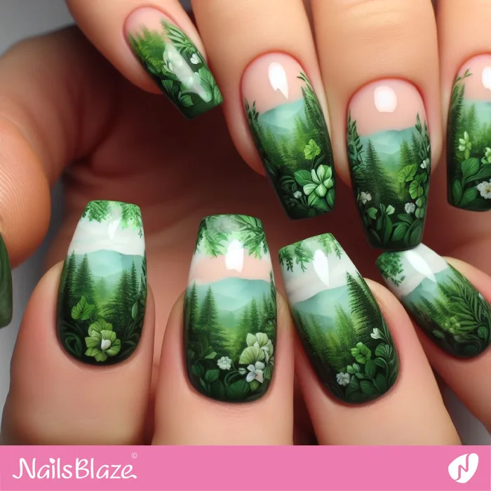 Green Garden Nail Art Design | Spring Nails - NB4190