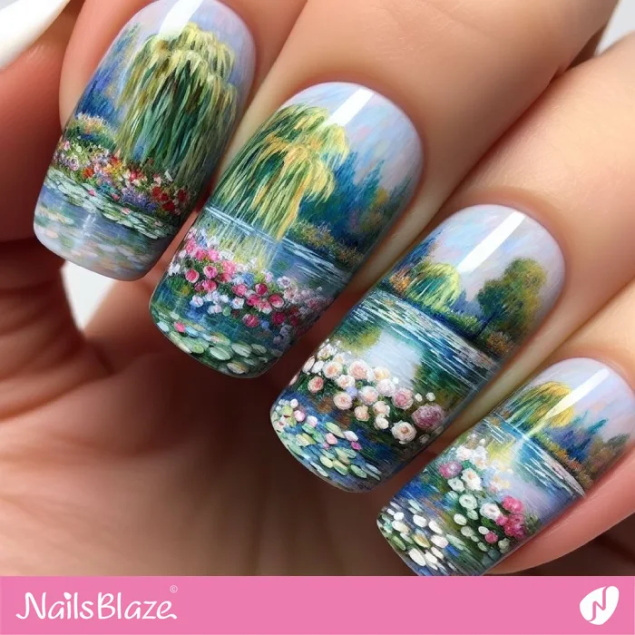 Nails Inspiration from Claude Monet Garden in Giverny | Spring Nails - NB4181