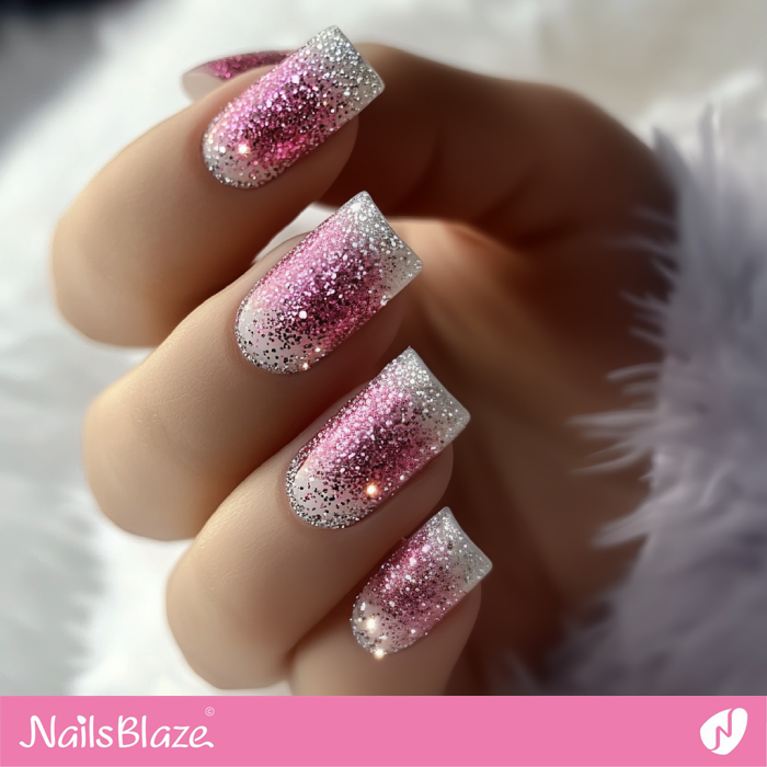 Sparkle Aura Nails | Pink Glitter Nails- NB7657