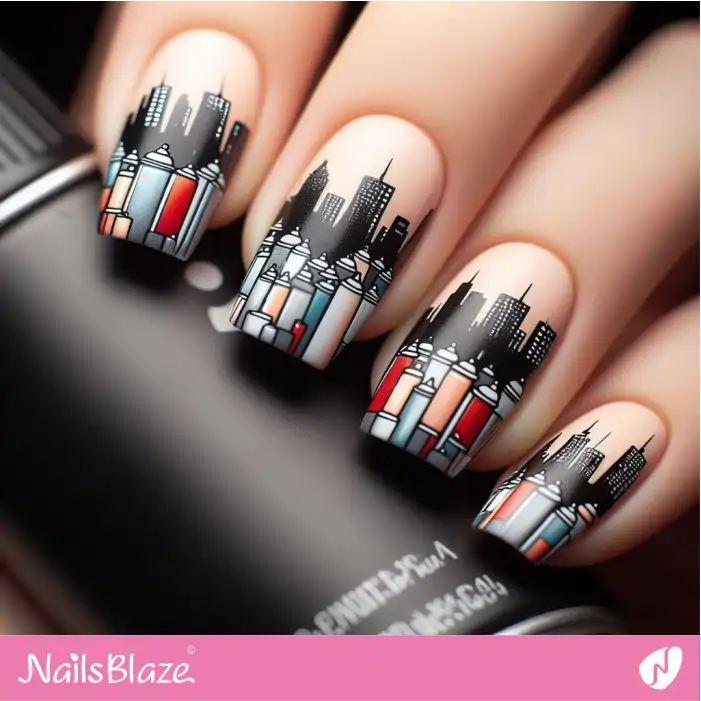 Spray Paint French Nails for Graffiti Design | Graffiti Nails - NB2906