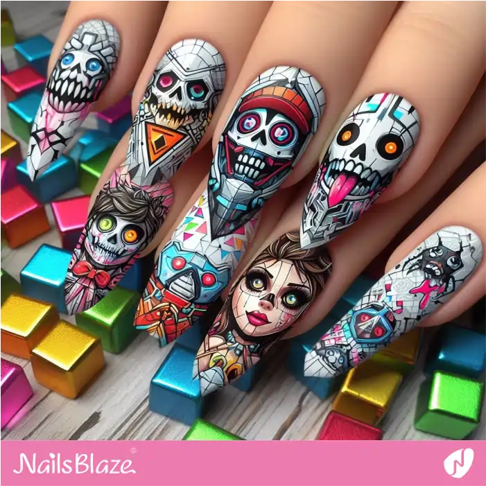 Cartoon-inspired Graffiti Nail Art | Graffiti Nails - NB2911