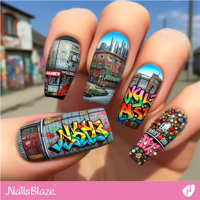 Street Art Nail Design | Graffiti Nails - NB2913