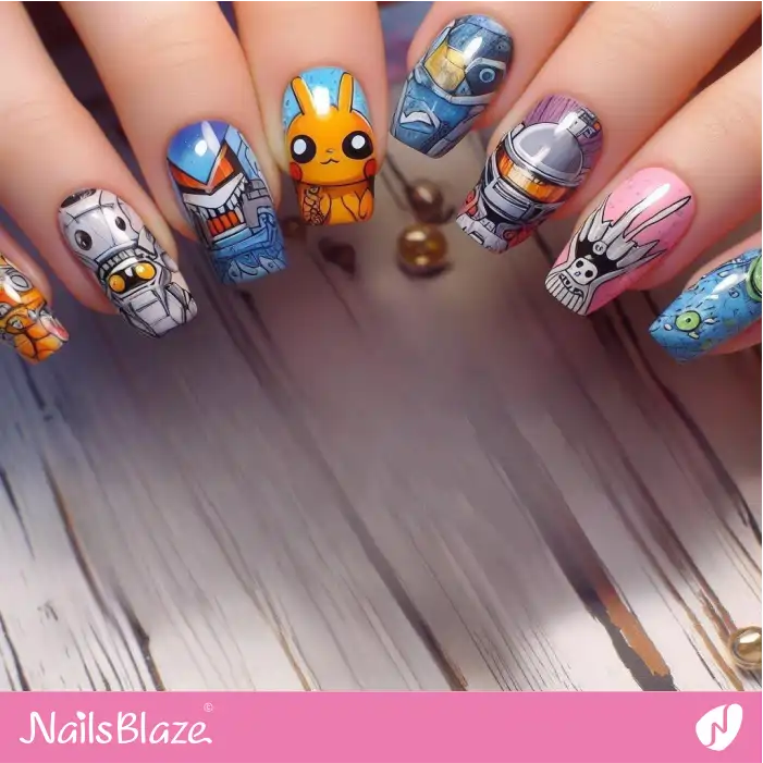 Graffiti Cartoon Nails Design | Graffiti Nails - NB2921