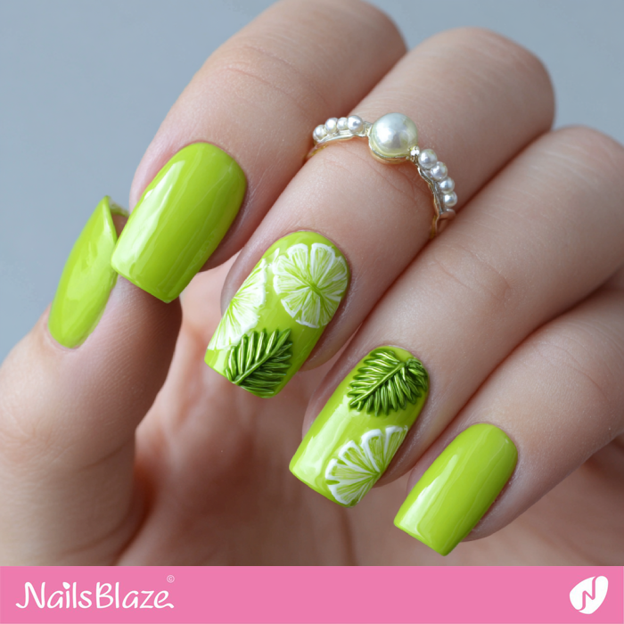Tropical Lime Green Nails | Lime Green Nails- NB8303