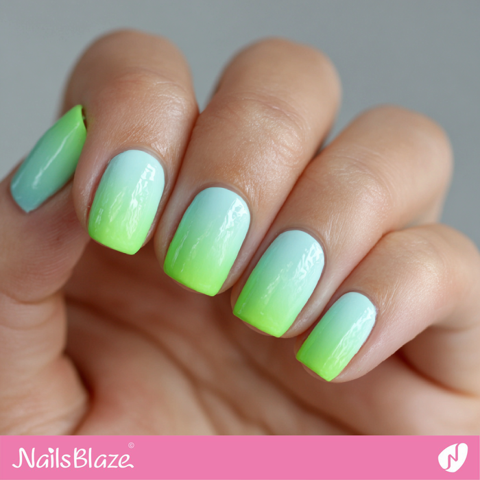 Lime Green Ombré Gradient Nails | Lime Green Nails- NB8293