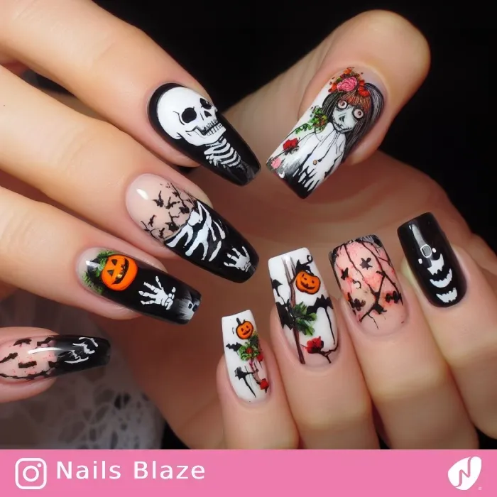 Corpse Bride Nails | Halloween - NB387