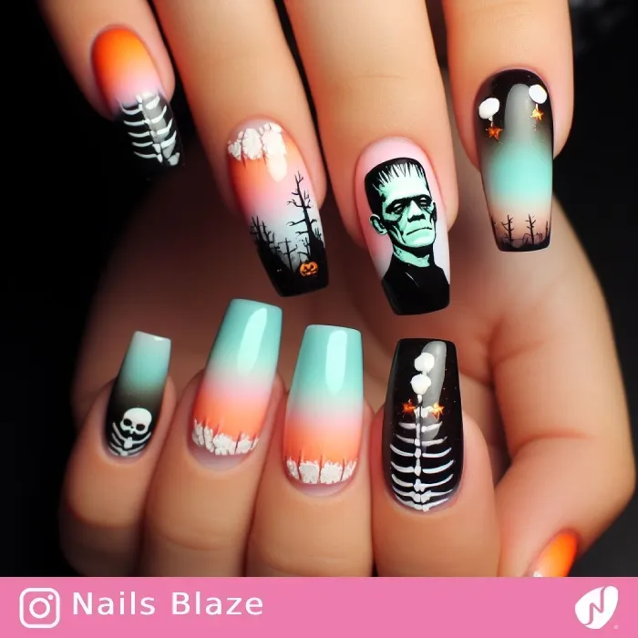 Frankenstein Nails | Halloween - NB398