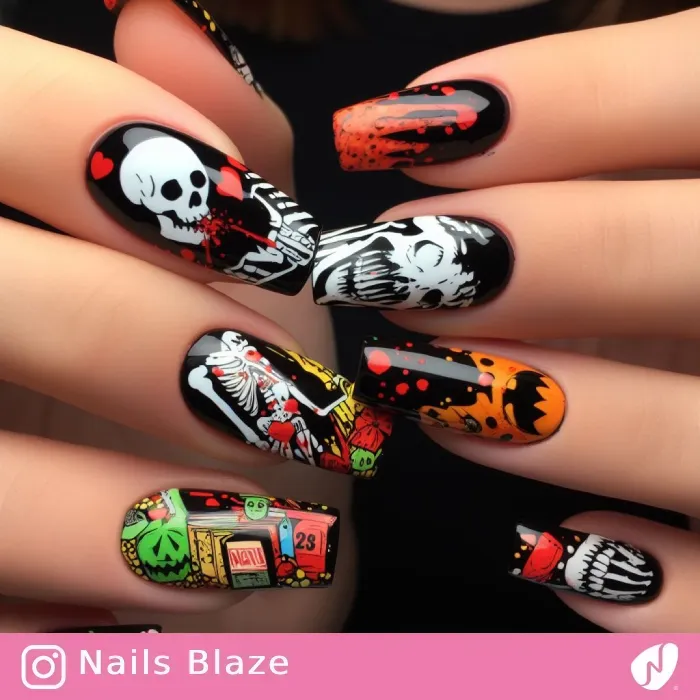 Skeleton Nails | Halloween - NB403