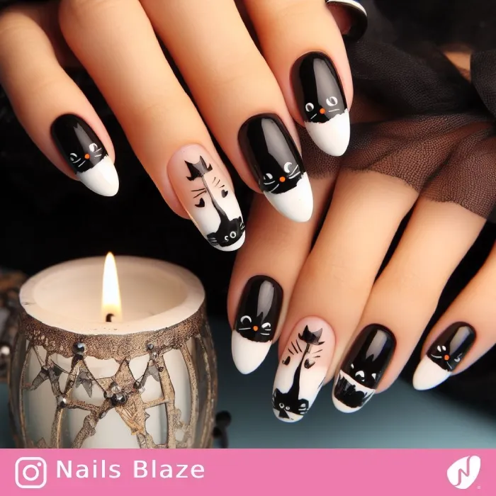 Black Cat Nails | Halloween - NB405