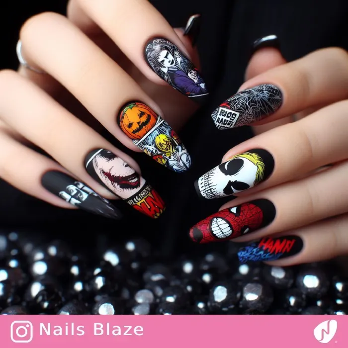 Comic Book-Inspired Nails | Halloween - NB409