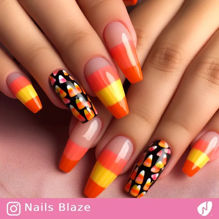 Candy Corn Nails | Halloween - NB416