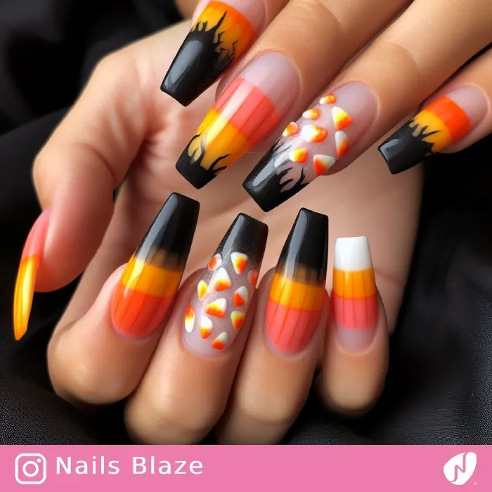 Candy Corn Nails | Halloween - NB422