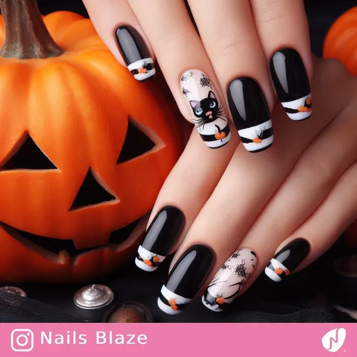 Black Cat Nails | Halloween - NB433