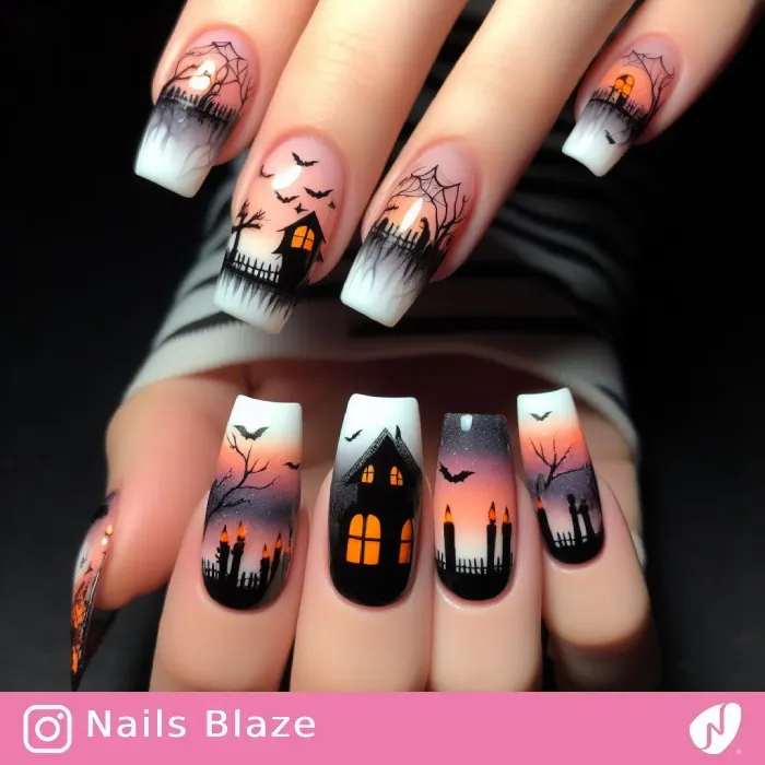 Haunted House Nails | Halloween - NB436