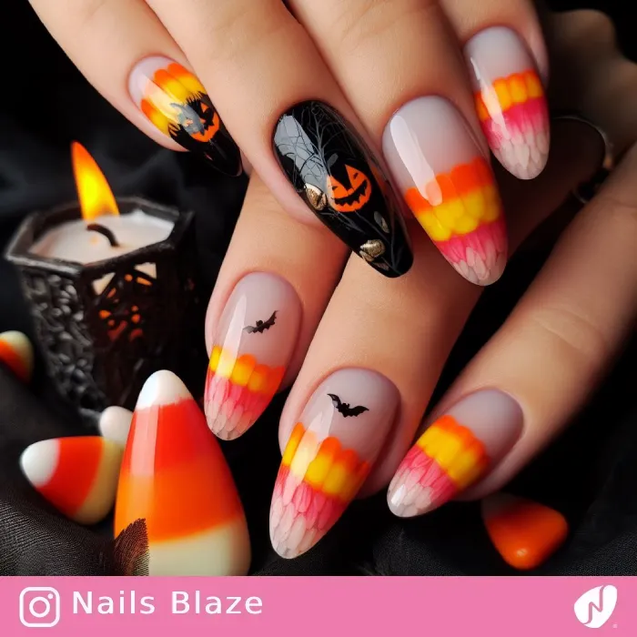 Candy Corn Nails | Halloween - NB441