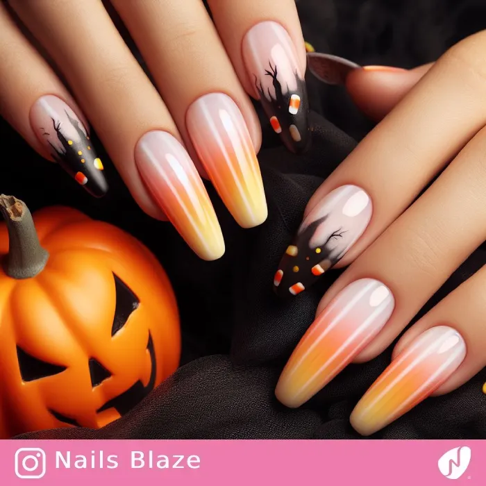 Candy Corn Nails | Halloween - NB445