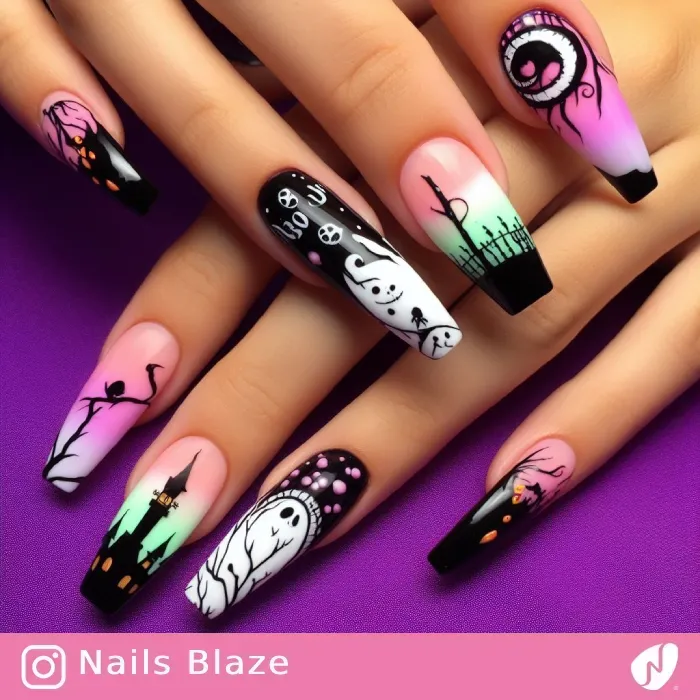 Haunted House Nails | Halloween - NB470